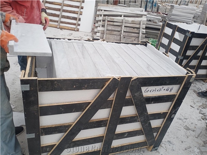 White Quartzite White Stone Drop Face Bullnose Swimming Pool