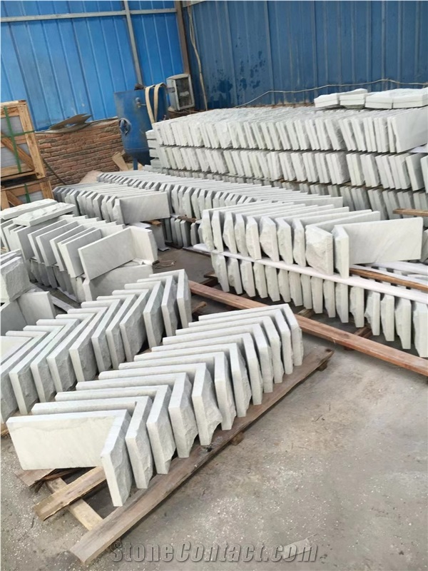 White Sandstone Mushroom Tile Corner Stone Facade Cladding