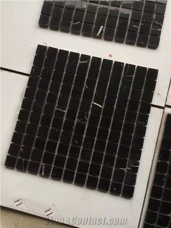 Wholesale Nero Marquina Marble Mosaic 2.5Cm Sqaure Mosaic