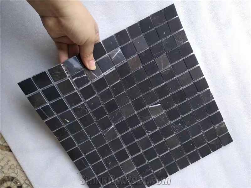 Wholesale Nero Marquina Marble Mosaic 2.5Cm Sqaure Mosaic