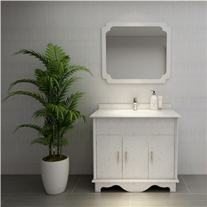Single Hole Artificial Marble Bathroom Countertop