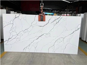 Calacatta New Design Quartz Stone Slab For Kitchen Top