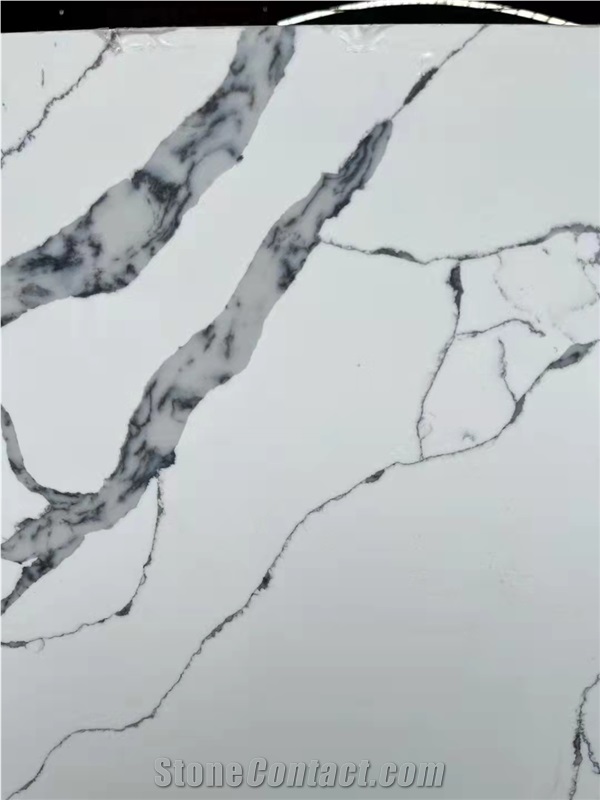 Calacatta New Design Quartz Stone Slab For Kitchen Top
