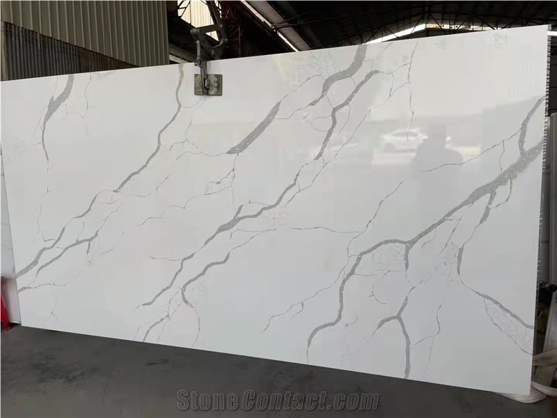 Calacatta New Design Quartz Stone Slab For Kitchen Top