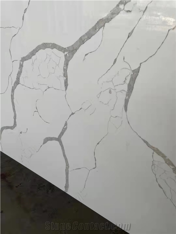 Calacatta New Design Quartz Stone Slab For Kitchen Top