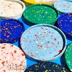 Terrazzo Around Tea Trays Plates Kitchen Decor