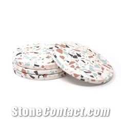 Terrazzo Artificial Around Coaster Kitchen Accessories