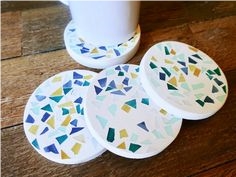 Terrazzo Artificial Around Coaster Kitchen Accessories
