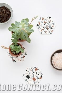 Terrazzo Artificial Around Coaster Kitchen Accessories
