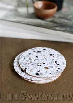 Terrazzo Artificial Around Coaster Kitchen Accessories