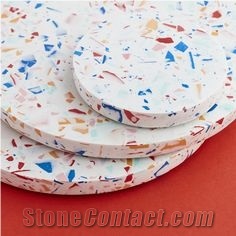 Terrazzo Handle Kitchen Accessories Coaster Plate