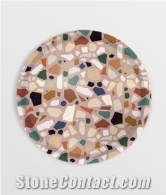 Terrazzo Oval Tray Handle Kitchen Accessories