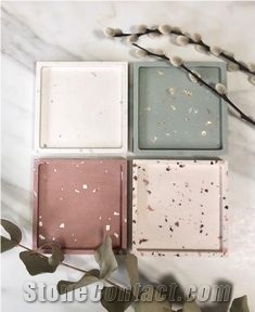 Terrazzo Tray Polished Multicolor Kitchen Set