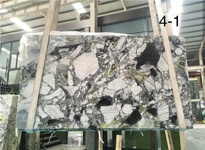 China Ice Green Jade Marble White Beauty Marble Slab