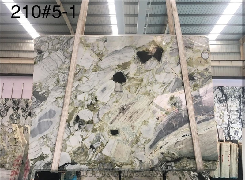 China Ice Green Jade Marble White Beauty Marble Slab