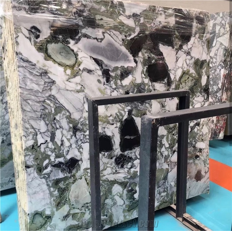 China Ice Green Jade Marble White Beauty Marble Slab
