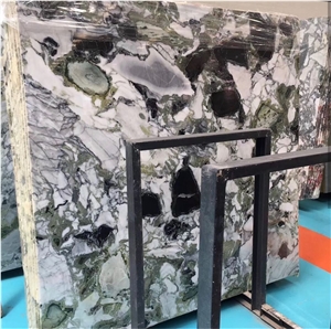 China Ice Green Jade Marble White Beauty Marble Slab