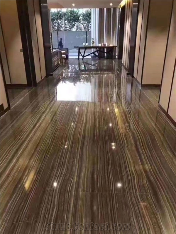 China Obama Wooden Marble Slab Floor Tile For Hotel