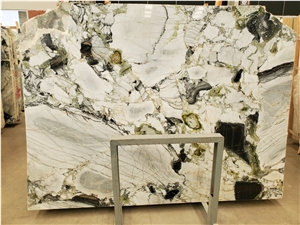 Chinese Gold Jade Green Marble High Quality Polished Slab