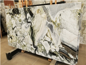 Chinese Gold Jade Green Marble High Quality Polished Slab
