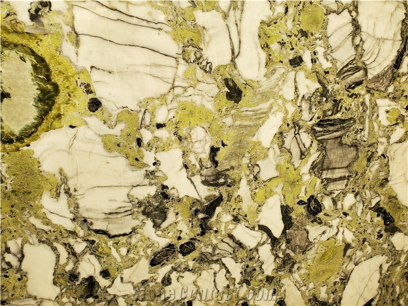 Chinese Gold Jade Green Marble High Quality Polished Slab