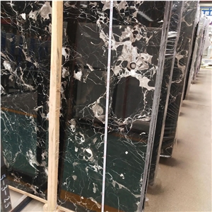 Ice Black Marble Polished Flower Century Ice Marble Slab