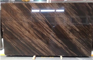 Imperial Brown Gold Marble Polished Slab Wall Tile