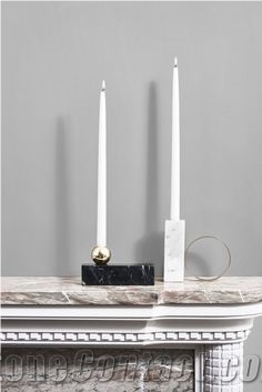 Itally Carrara White Marble Candle Jar Holder