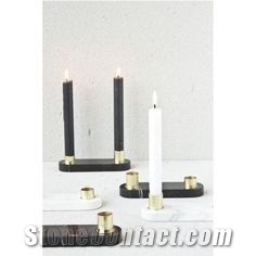 Itally Carrara White Marble Candle Jar Holder