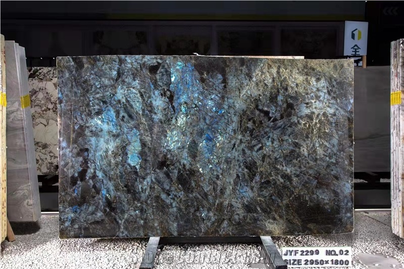 Madagascar Blue Lemurian Labradorite Granite Slab