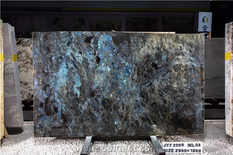 Madagascar Blue Lemurian Labradorite Granite Slab