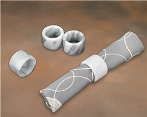 Napkin Ring White Marble For Hotel Decorative