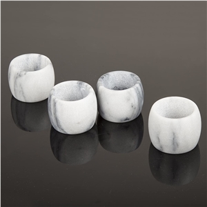 Napkin Ring White Marble For Hotel Decorative