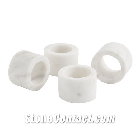 Napkin Ring White Marble For Hotel Decorative