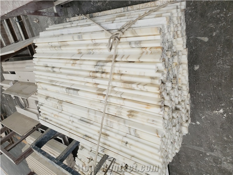 Natural Calacatta Gold Marble Skirting Board Line