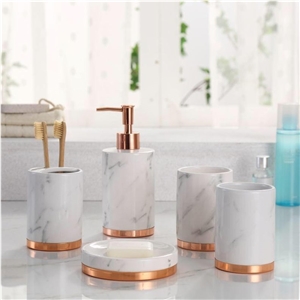Natural Marble Design Hotel Bathroom Set Accessories