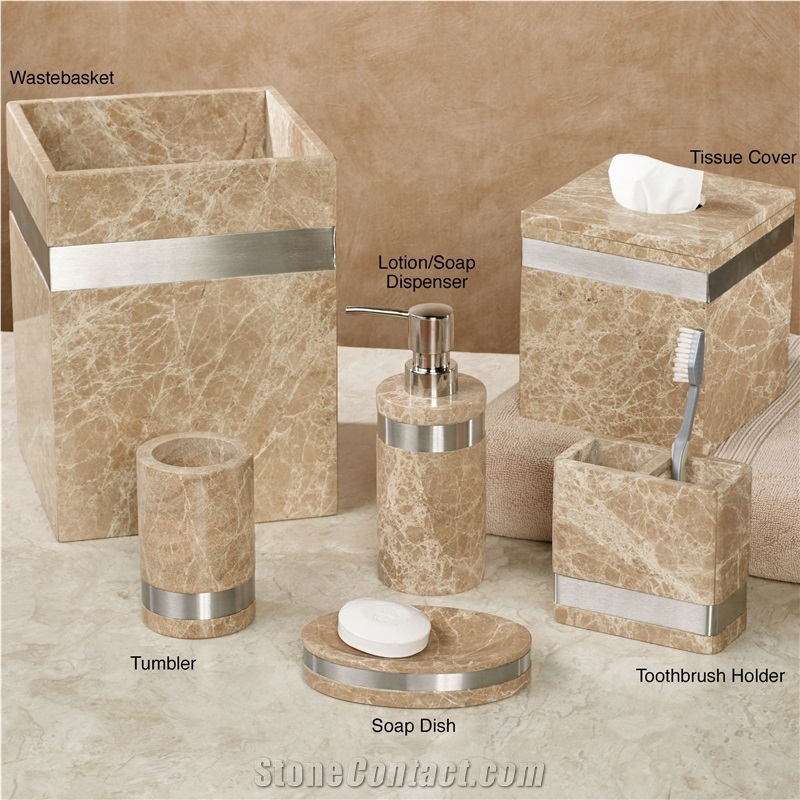 Natural Marble Design Hotel Bathroom Set Accessories