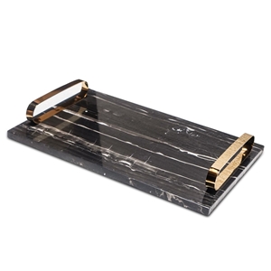 Natural Marble Tea Tray Handle Plate Kitchen Decor