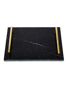 Natural Marble Tea Tray Handle Plate Kitchen Decor