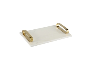 Natural Marble Tea Tray Handle Plate Kitchen Decor