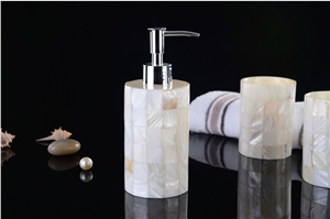 Natural Shell Polished Handle Bathroom Set