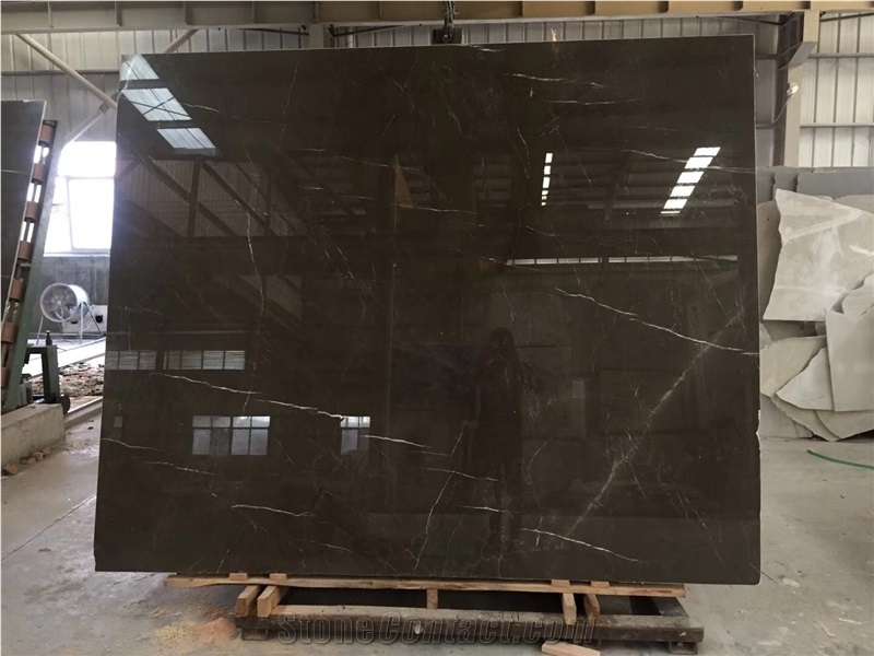 Pietra Grey Marble Polished Slab Wall Tile