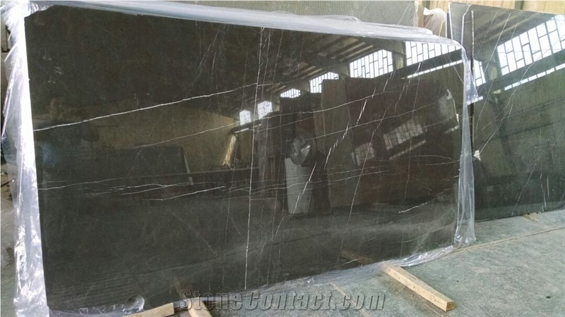 Pietra Grey Marble Polished Slab Wall Tile