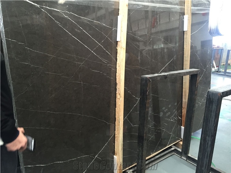 Pietra Grey Marble Polished Slab Wall Tile