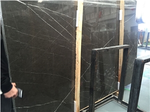 Pietra Grey Marble Polished Slab Wall Tile