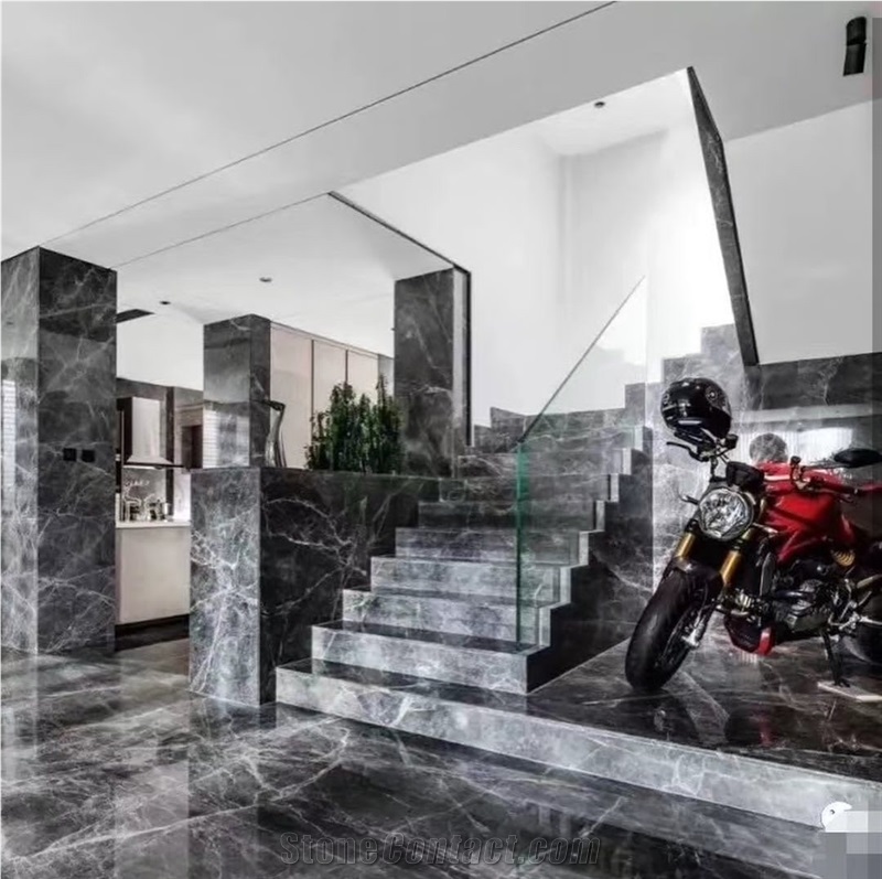 Turkey Hermes Grey Marble Slab Wall Tile