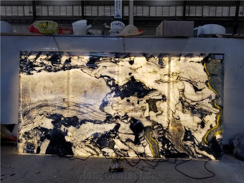 White Beauty Gold Ice Jade Green Marble Slab Wall Tile