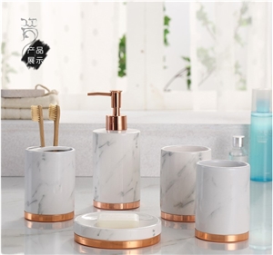 White Marble Resin Bathroom Set Soap Dish Accessories