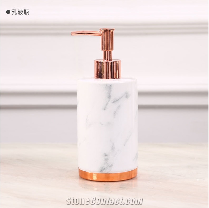 White Marble Resin Bathroom Set Soap Dish Accessories