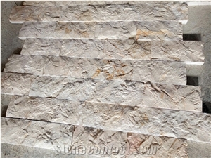 Splitface Beige Marble Wall Cladding Panels,Ledge Stone